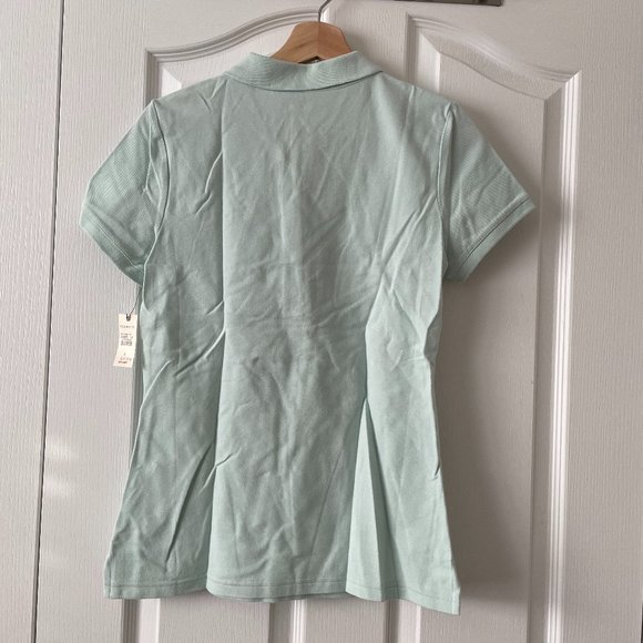NWT Talbots Polo Shirt  Mint Green Golf Dragonfly Logo Cap Sleeve  Size S - Picture 2 of 8